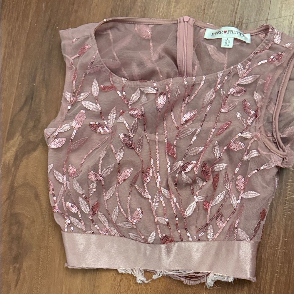 Ever Pretty Blush Sequin Floral Blouse
